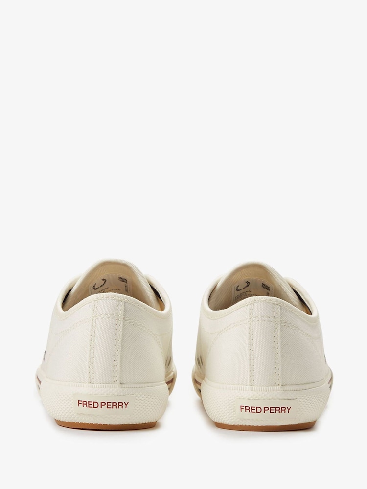 Fred Perry White B708 Vintage Tennis Canvas Shoes - Image 2 of 6 Fred Perry White B708 Vintage Tennis Canvas Shoes - Image 2 of 6