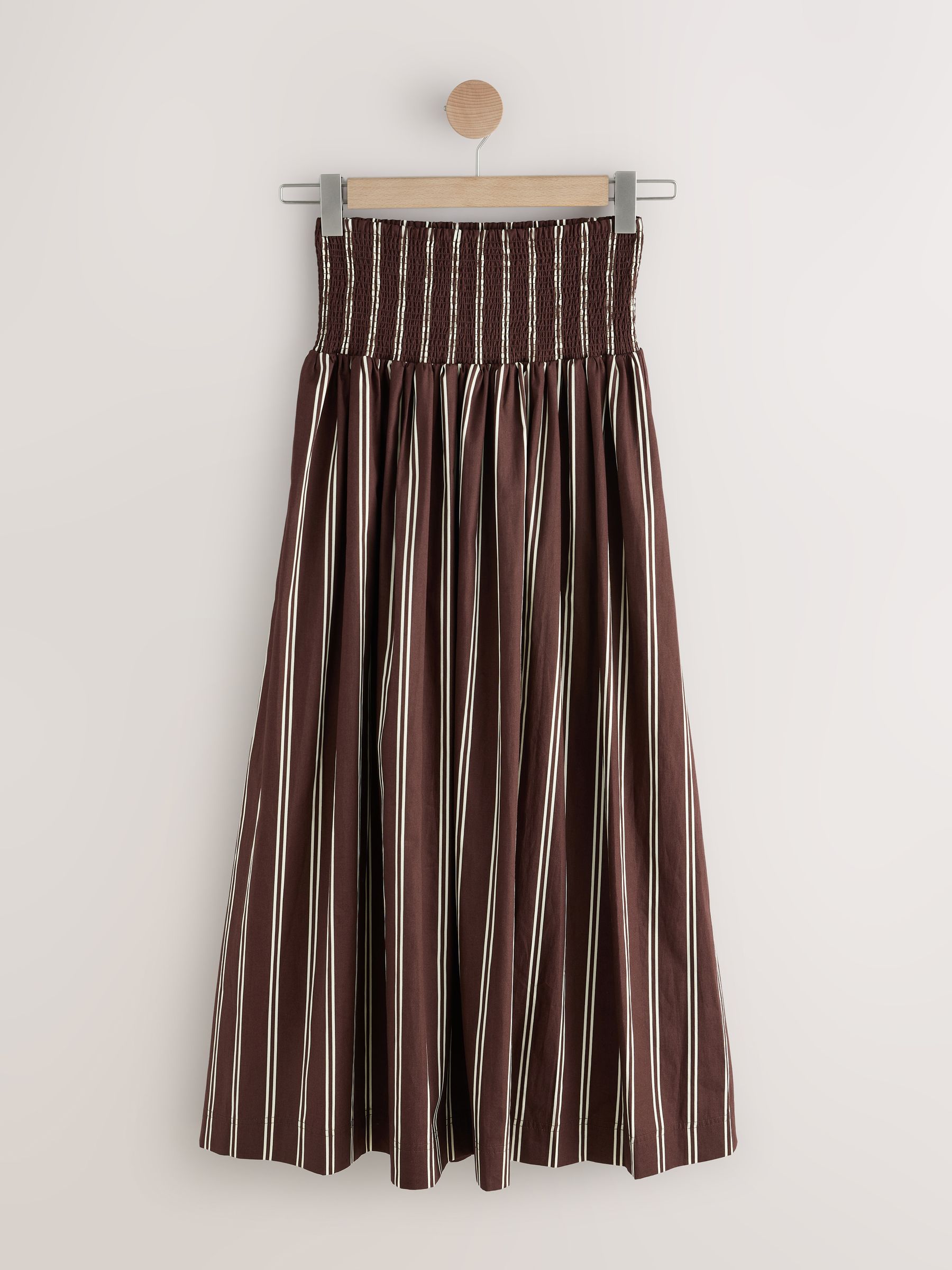 Buy Chocolate Brown Stripe Shirred Maxi Skirt from Next Australia