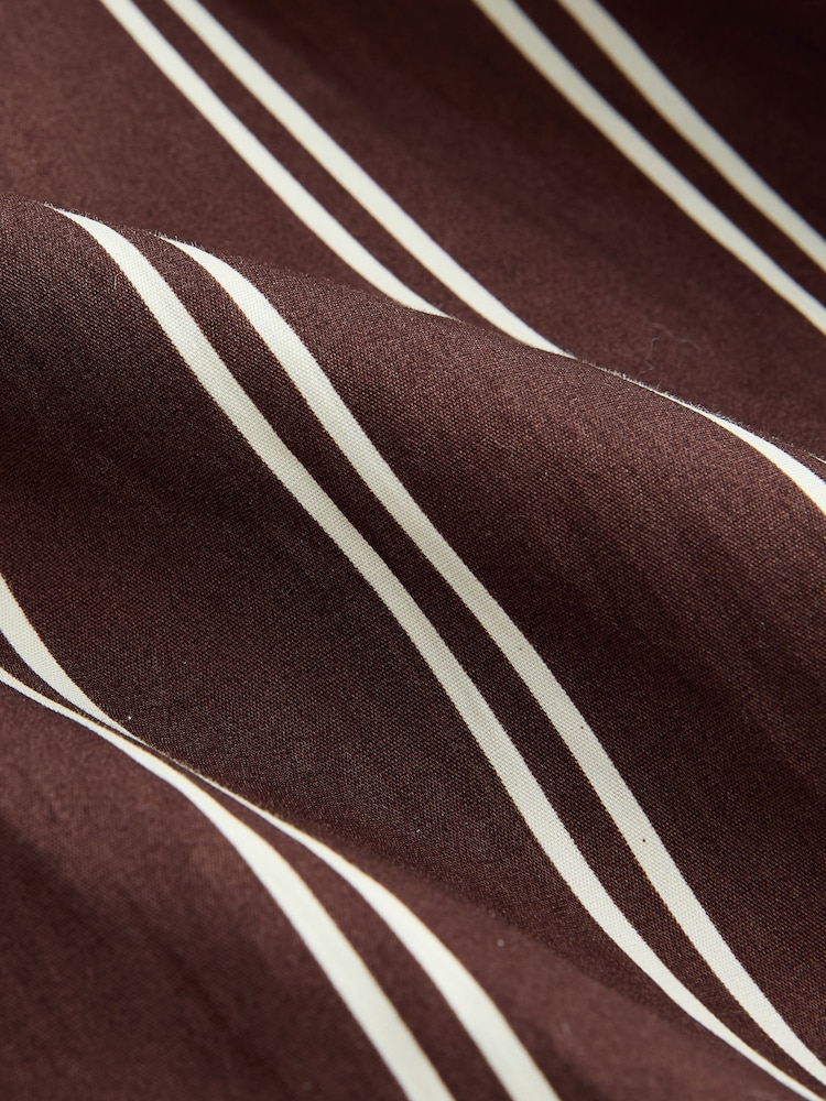 Chocolate Brown Stripe Shirred Maxi Skirt - Image 7 of 7