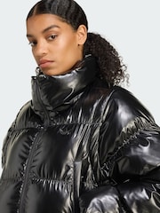 adidas Originals Black Essentials Glossy 2-In-1 Cropped Puffer Jacket - Image 3 of 5