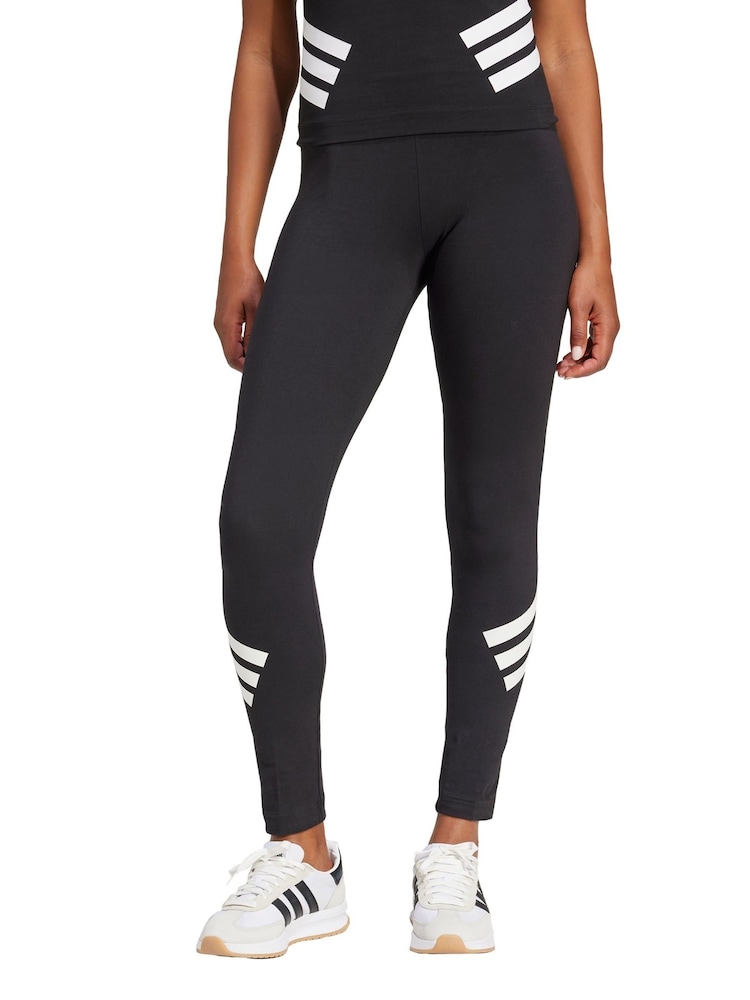 adidas Black Future Icons 3-Stripes Leggings - Image 1 of 5 adidas Black Future Icons 3-Stripes Leggings - Image 1 of 5
