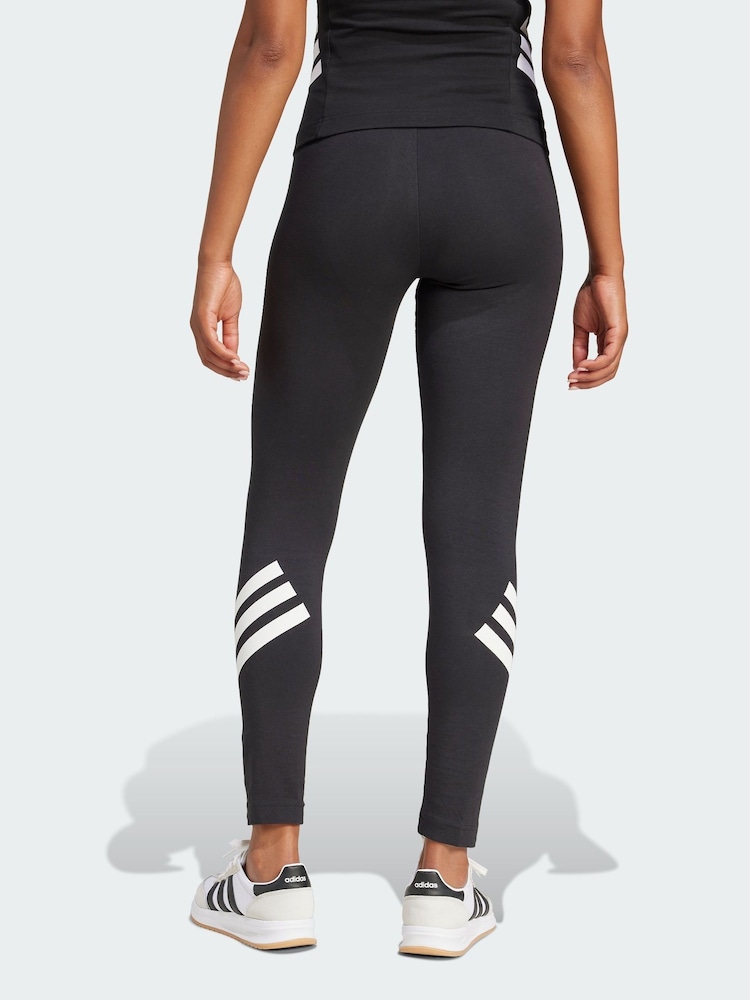 adidas Black Future Icons 3-Stripes Leggings - Image 2 of 5 adidas Black Future Icons 3-Stripes Leggings - Image 2 of 5