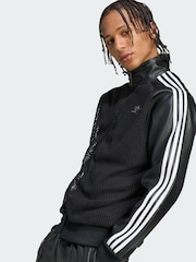 adidas Originals Black x Jeremy Scott Faux Leather Mesh Track Top - Image 3 of 5