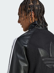 adidas Originals Black x Jeremy Scott Faux Leather Mesh Track Top - Image 4 of 5