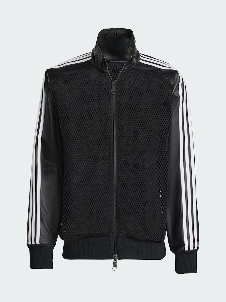adidas Originals Black x Jeremy Scott Faux Leather Mesh Track Top - Image 5 of 5