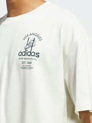adidas Originals White Sports Design GFX T-Shirt - Image 3 of 4
