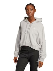 adidas Originals Grey Essentials Short Full-Zip French Terry Hoodie - Image 1 of 5