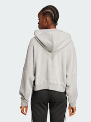 adidas Originals Grey Essentials Short Full-Zip French Terry Hoodie - Image 2 of 5