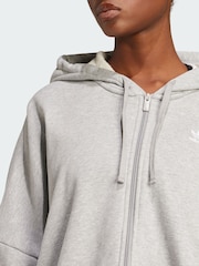 adidas Originals Grey Essentials Short Full-Zip French Terry Hoodie - Image 3 of 5