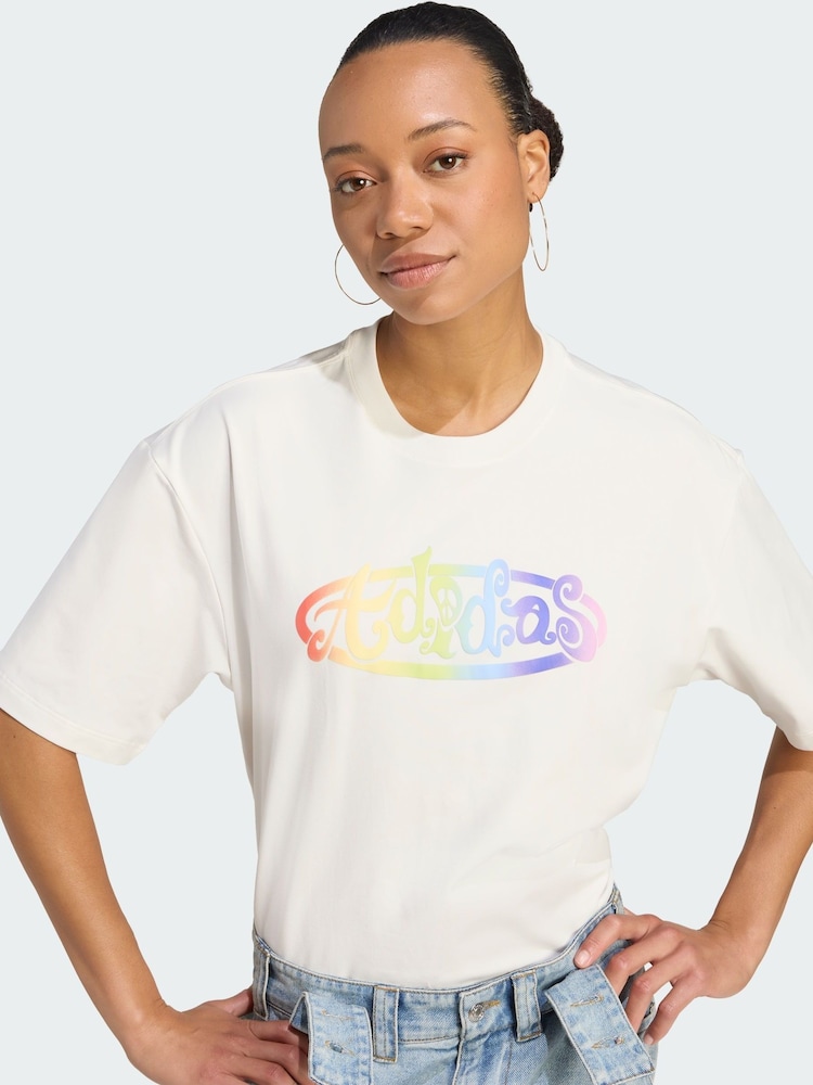 adidas Originals White x Jeremy Scott Graphic T-Shirt - Image 2 of 4 adidas Originals White x Jeremy Scott Graphic T-Shirt - Image 2 of 4