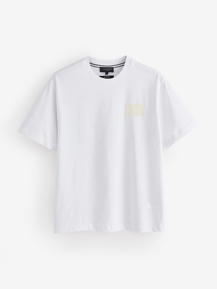 Ted Baker White Lucka Branded Heavy Weight T-Shirt - Image 1 of 1 Ted Baker White Lucka Branded Heavy Weight T-Shirt - Image 1 of 1