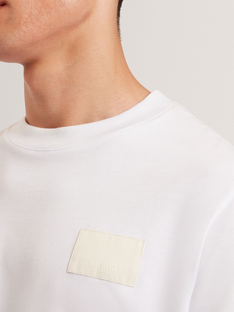 Ted Baker White Lucka Branded Heavy Weight T-Shirt - Image 2 of 5