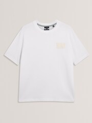 Ted Baker White Lucka Branded Heavy Weight T-Shirt - Image 5 of 5