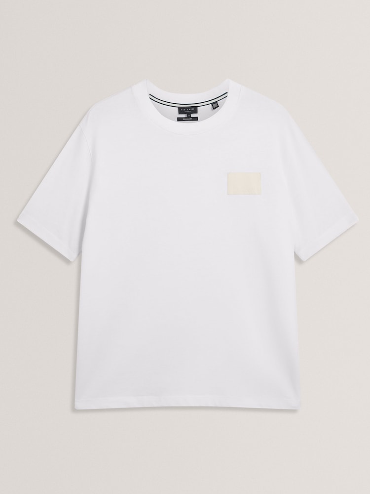Ted Baker White Lucka Branded Heavy Weight T-Shirt - Image 5 of 5