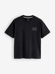 Ted Baker Black Lucka Branded Heavy Weight T-Shirt - Image 1 of 1