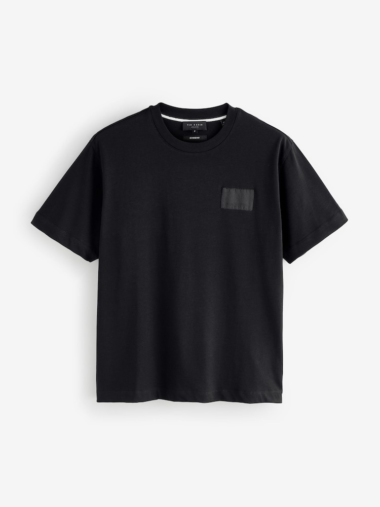Ted Baker Black Lucka Branded Heavy Weight T-Shirt - Image 1 of 1 Ted Baker Black Lucka Branded Heavy Weight T-Shirt - Image 1 of 1