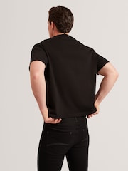 Ted Baker Black Lucka Branded Heavy Weight T-Shirt - Image 3 of 6