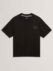 Ted Baker Black Lucka Branded Heavy Weight T-Shirt - Image 5 of 6
