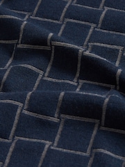 Ted Baker Blue Eduard Short Sleeve Square Jacquard Polo Shirts - Image 8 of 8