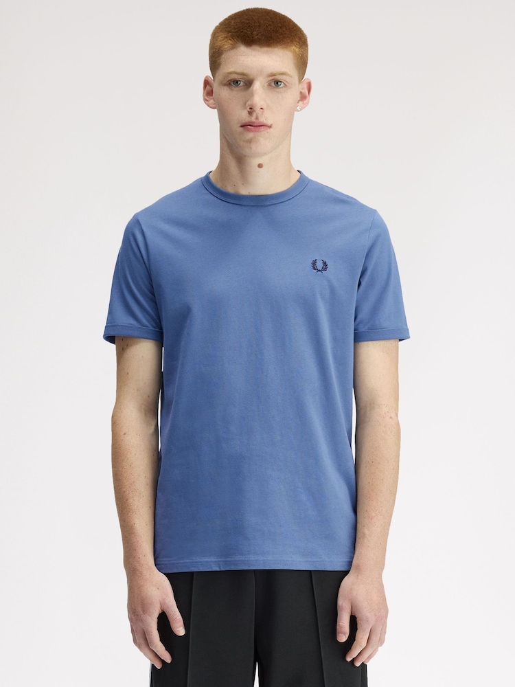 Fred Perry Blue Ringer T-Shirt - Image 1 of 5 Fred Perry Blue Ringer T-Shirt - Image 1 of 5