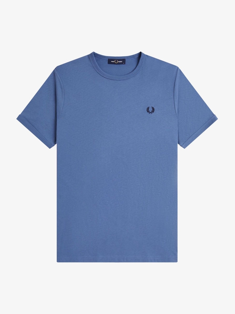 Fred Perry Blue Ringer T-Shirt - Image 5 of 5 Fred Perry Blue Ringer T-Shirt - Image 5 of 5