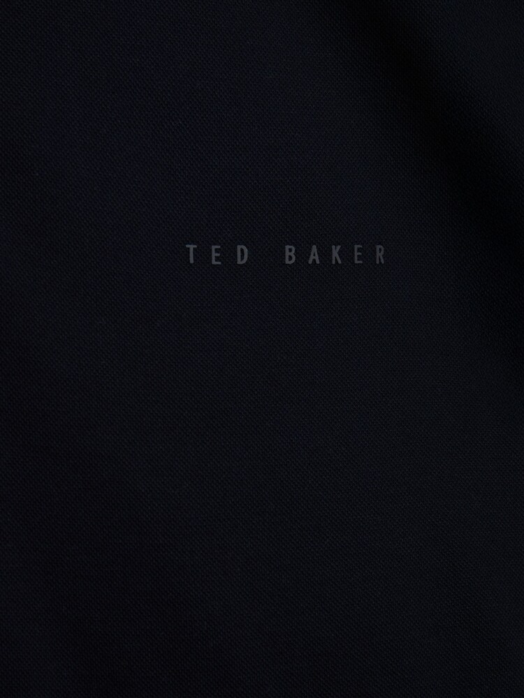 Ted Baker Blue Branded Honeycomb Trim Long Sleeve Polo Shirt - Image 2 of 2