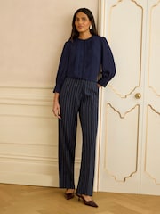 Love & Roses Navy 3/4 Sleeve Scallop Detail Blouse - Image 3 of 4