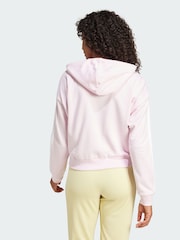 adidas Pink Essentials 3-Stripes French Terry Full-Zip Hoodie - Image 2 of 5