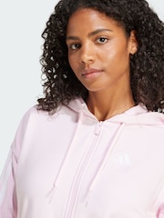 adidas Pink Essentials 3-Stripes French Terry Full-Zip Hoodie - Image 3 of 5