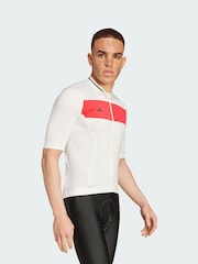 adidas White Heritage Tempo 3-Stripes Cycling Jersey - Image 1 of 5