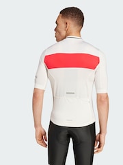adidas White Heritage Tempo 3-Stripes Cycling Jersey - Image 2 of 5