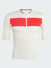 adidas White Heritage Tempo 3-Stripes Cycling Jersey - Image 5 of 5
