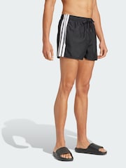 adidas Black 3-Stripes Swim Shorts 3-Inch - Image 1 of 5