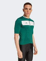 adidas Green Heritage Tempo 3-Stripes Cycling Jersey - Image 1 of 5