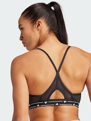 adidas Black Aeroreact Training 3 Stripes Bra - Image 3 of 4