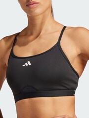 adidas Black Aeroreact Training 3 Stripes Bra - Image 4 of 4