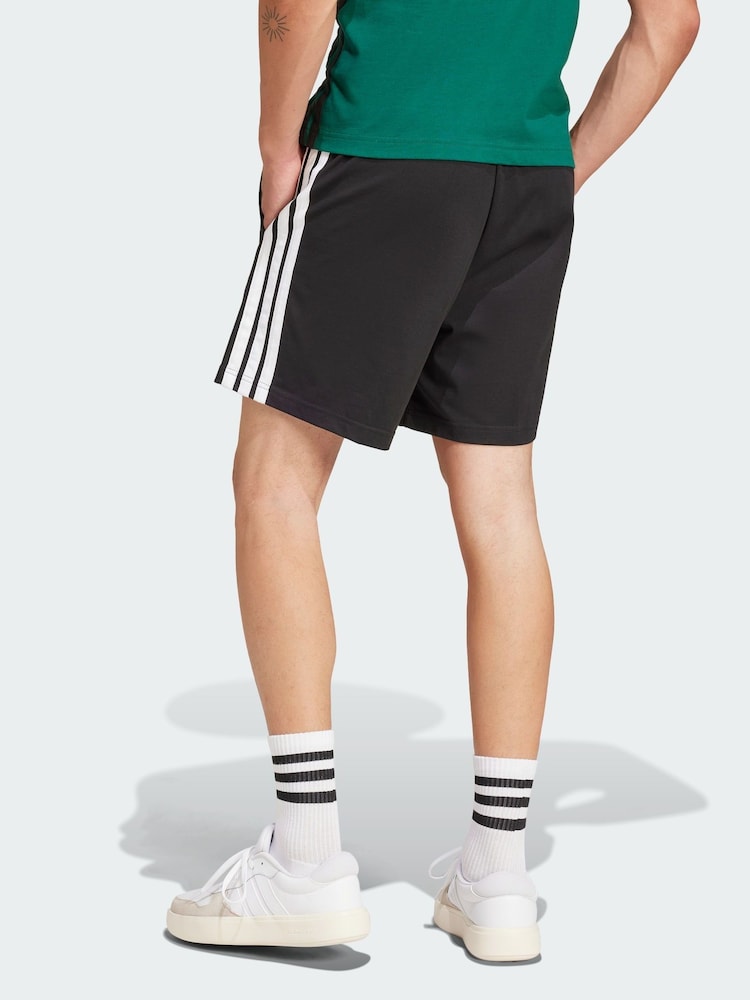 adidas Black Essentials 3-Stripes Single 7-Inch Jersey Shorts - Image 2 of 5 adidas Black Essentials 3-Stripes Single 7-Inch Jersey Shorts - Image 2 of 5