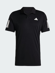adidas Black Club Tennis 3-Stripes Polo Shirt - Image 5 of 5