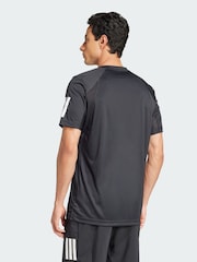 adidas Black Club Tennis Climacool 3-Stripes T-Shirt - Image 2 of 5