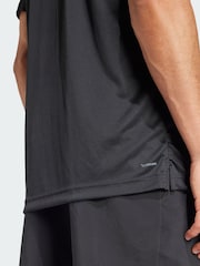 adidas Black Club Tennis Climacool 3-Stripes T-Shirt - Image 4 of 5