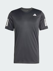 adidas Black Club Tennis Climacool 3-Stripes T-Shirt - Image 5 of 5