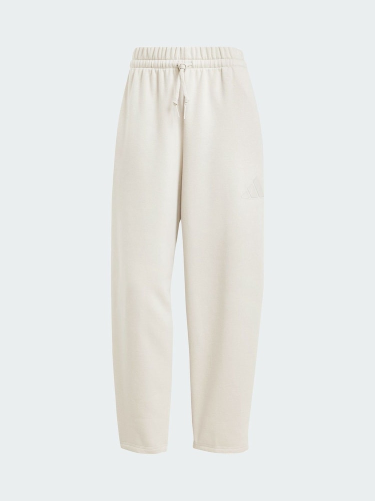 adidas Cream Essentials Contemporary Logo Fleece Barrel Joggers - Image 5 of 5