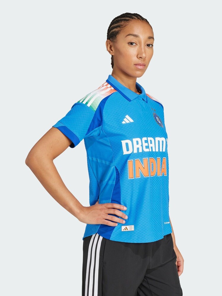 adidas Blue India Cricket One Day International Jersey - Image 1 of 4