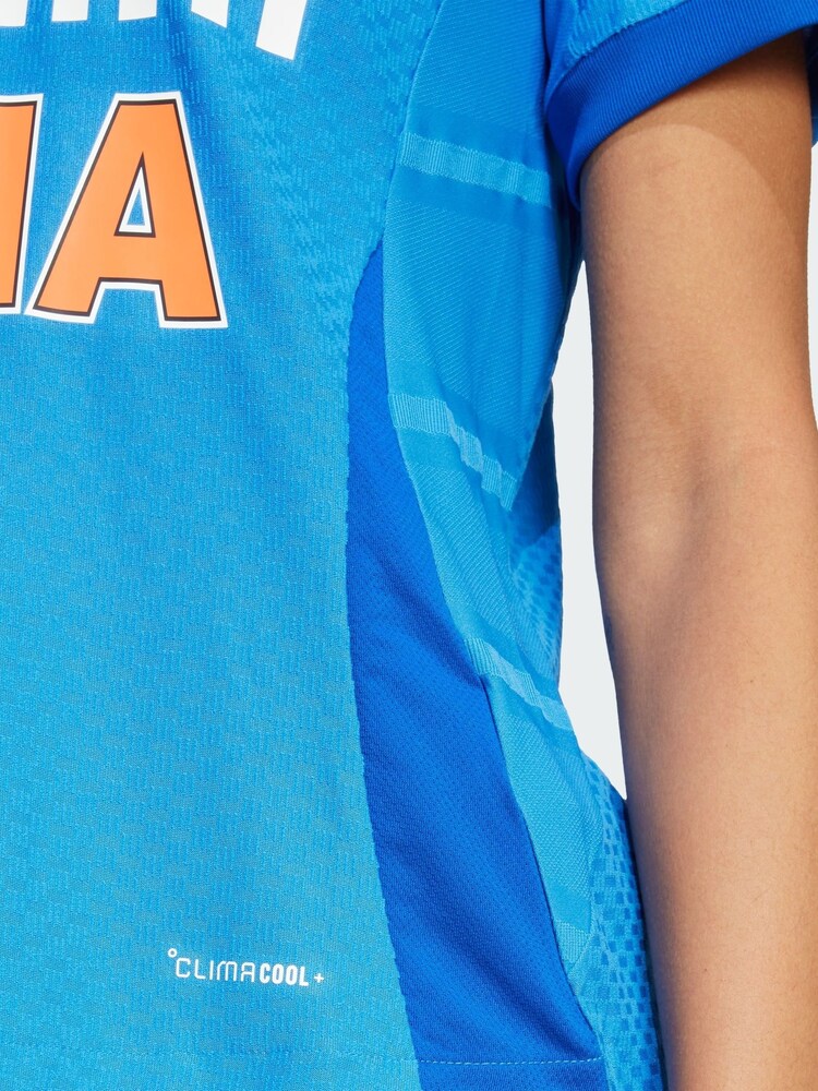 adidas Blue India Cricket One Day International Jersey - Image 4 of 4 adidas Blue India Cricket One Day International Jersey - Image 4 of 4