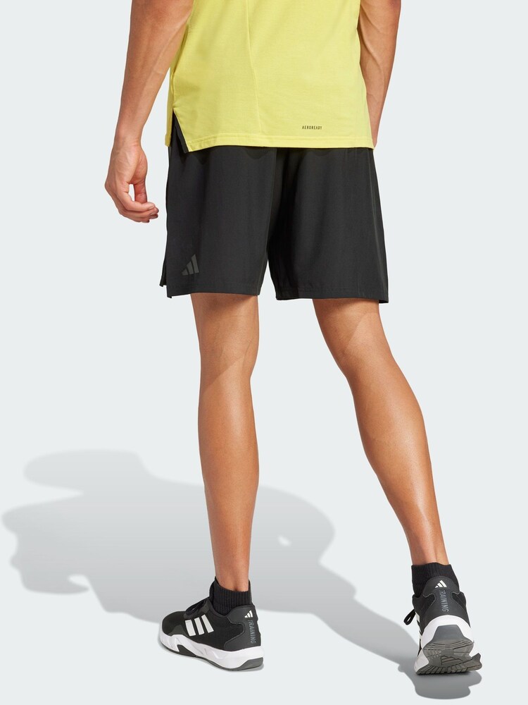 adidas Black Designed-for-Training 3-Stripes Shorts - Image 2 of 5
