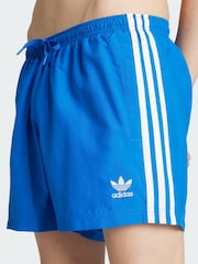 adidas Originals Blue Adicolor 3-Stripes 5-Inch Swim Shorts - Image 3 of 5