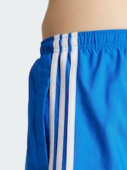 adidas Originals Blue Adicolor 3-Stripes 5-Inch Swim Shorts - Image 4 of 5