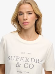 Superdry Cream Luxe Casual Relaxed Fit T-Shirt - Image 2 of 5
