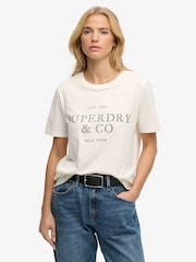 Superdry Cream Luxe Casual Relaxed Fit T-Shirt - Image 4 of 5