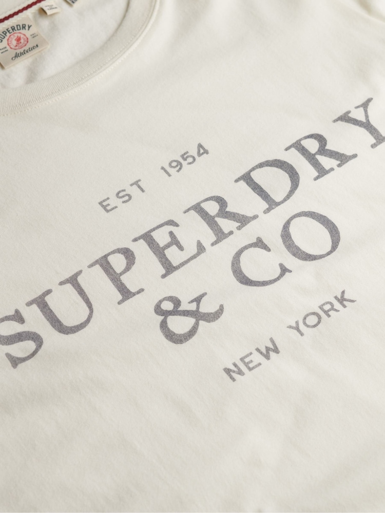 Superdry Cream Luxe Casual Relaxed Fit T-Shirt - Image 5 of 5